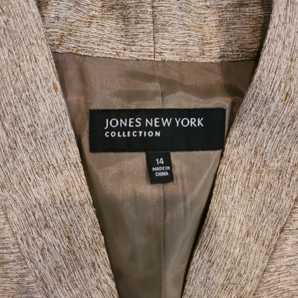 Jones New York Womens gold tweed Skirt Suit - special event style - Sz 14 - NWT - Picture 7 of 10